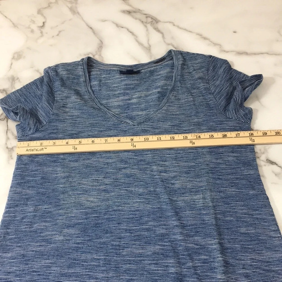 Pure J. Jill Indigo Blue Space Dye Cotton T Shirt Womens XSP Short Sleeve Tee - Picture 9 of 10